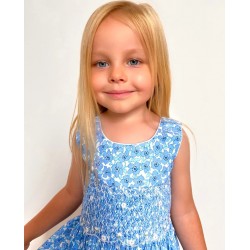 smocked dress girl blue liberty