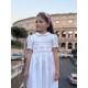 smocked dress girl white