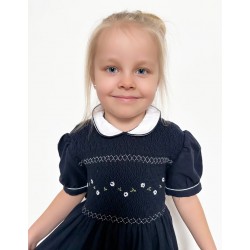 smocked dress girl stripes