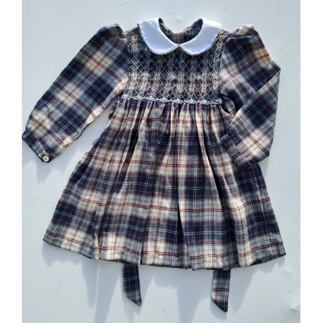 smocked dress girl stripes