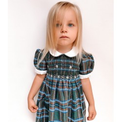 SCOTTISH smocked dress girl