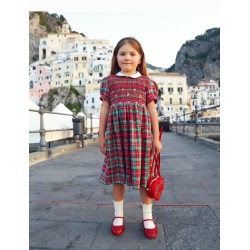 SCOTTISH smocked dress girl