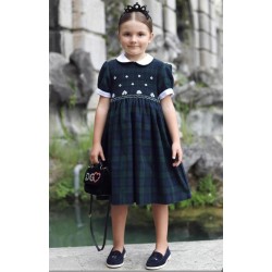 SCOTTISH smocked dress girl