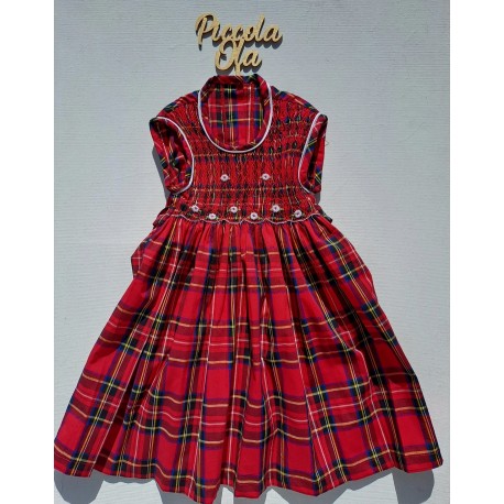 SCOTTISH smocked dress girl