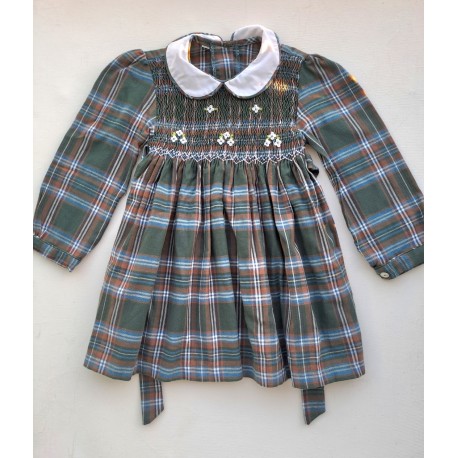 SCOTTISH smocked dress girl