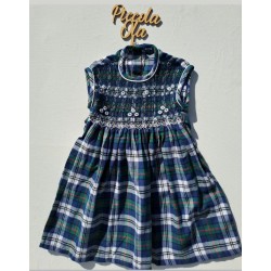 SCOTTISH smocked dress girl