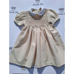 smocked dress girl white