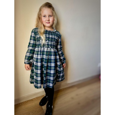 SCOTTISH smocked dress girl